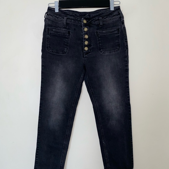 Anthropologie Black Button-Up Women's Jeans - Picture 3 of 6